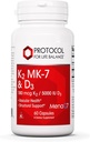 ΠΡΩΤΟΚΟΛΛΟ ΓΙΑ ΤΗΝ ΥΠΟΛΟΙΠΗ ΖΩΗΣ - K2 MK-7 και D3 - Αγγειοϋγειονομική και δομική υποστήριξη, Δύναμη των οστών, Ορεκτικό Καταπιεστικό, Φυσικό Βάρος Απώλεια, Υποστηρίζει Απορρόφηση Ασβεστίου - Κάψουλες 60 Veg