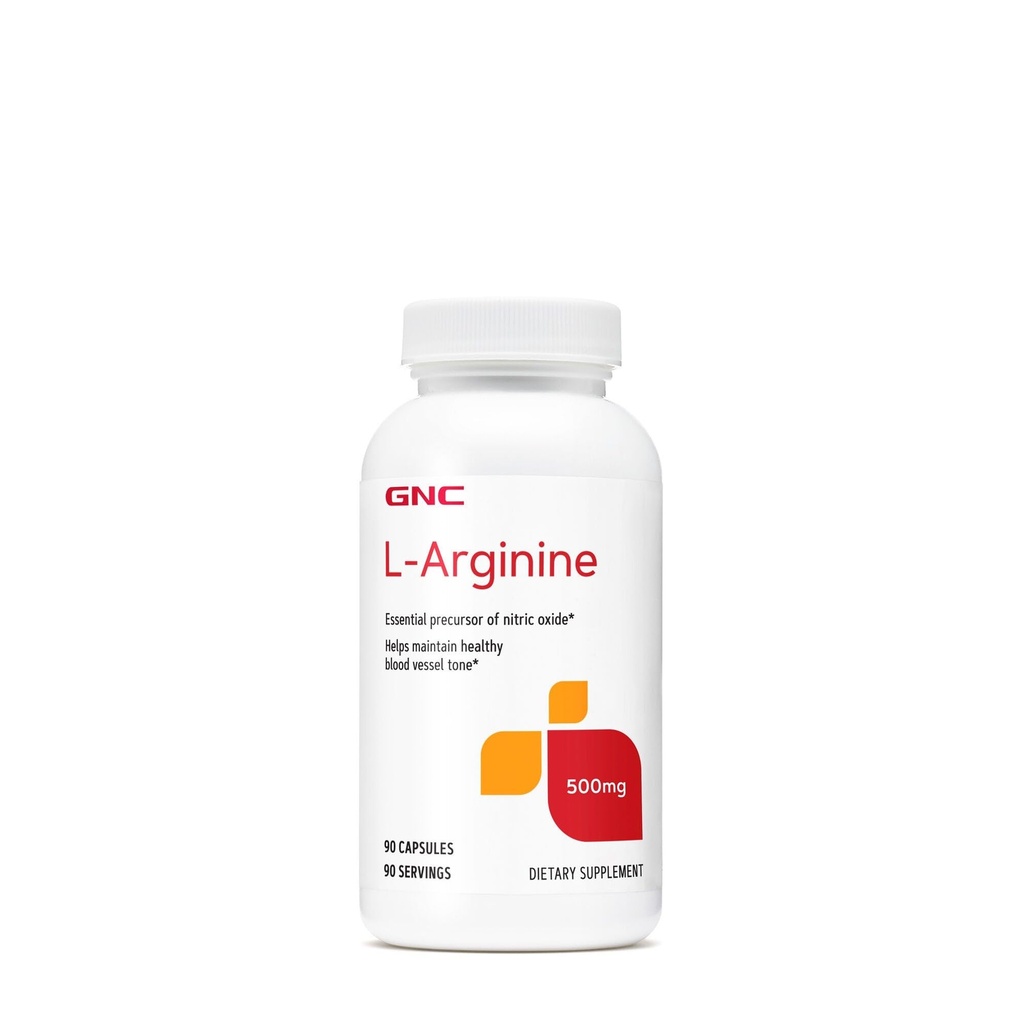 GNC L Arginine 500 mg Supplement, Sağlıklı Kan Gemisini Destekliyor, 90 Hizmet