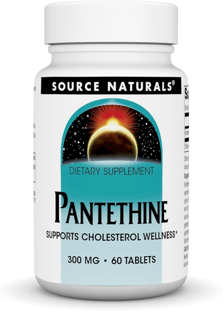 Πηγή Φυσικό Παντεθίνη, Υποστηρίζει Cholesterl Wellness *, 300 mg, 60 δισκία