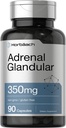 Horbäach Raw Adrenal Glandular | 350 mg | 90 Capsules | Non-GMO, Gluten Free Supplement Supplement