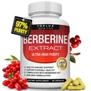 Συμπλήρωμα βερβερίνης 1800mg - Berberine HCL 97% Tested Ultra High Purity Premium Berberine Extract to Support Συνολική Υγεία, Υψηλή Ικανότητα Βερβερίνη Plus Μη ΓΤΟ Vegan Άνδρες γυναίκες, 90 κάψουλες