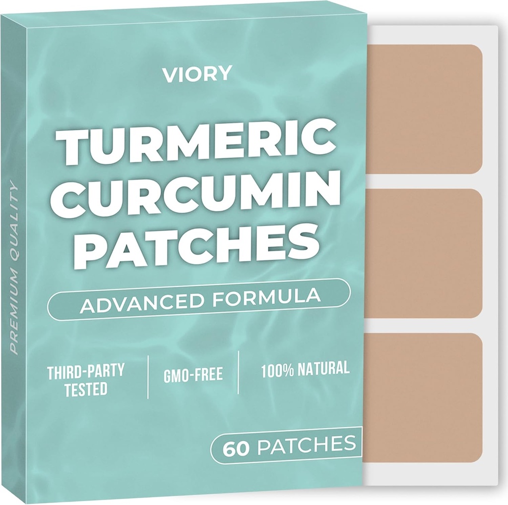 Turmeric Curcumin Patches (160 of 60) - Kadınlar ve Erkekler için% 100 Doğal Patch - Biotin - Body Support - Geliştirilmiş Formula