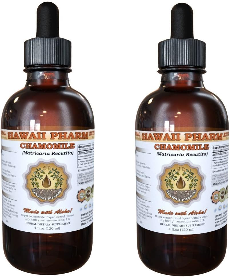 Chamomile Liquid Extract, Organic Chamomile (Matricaria Recutita) Tincture Supplement 2x2 ozz
