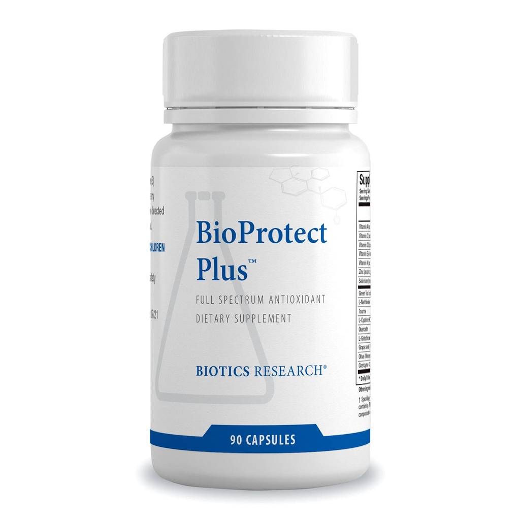 Biotics Research BioProtect Plus Προστατεύει το σώμα από οξειδωτικές βλάβες, υποστηρίζει τη συνολική υγεία, ανοσοποιητική υγεία, καρδιοαγγειακή υγεία. Γλουταθειόνη, CoQ10, Ταυρίνη, SOD, Καταλάση 90 Κάψουλες