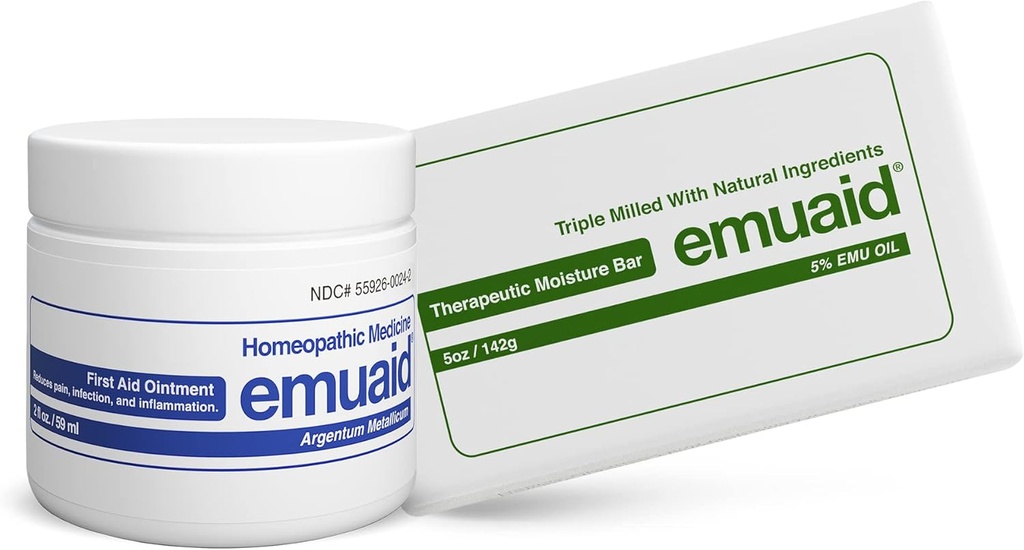 Emuaid Eczema Repair Kit Κανονική δύναμη 2oz με Θεραπευτική Moisture Bar είναι επίσης κατάλληλο για Lichen Planus, Bed Sores, Ringworm και Cracked Heels