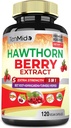 Hawthorn Berry Supplement Extract Capsules - 4 Ay için 120 Vegan Capsules - Kombine, Ashwagandha, Turmeric Curcumin & Black Pepper Pepper