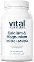 Vital Nutrientsdis ve Magnezyum | Citrate ve Malate Kompleksi | Vegan Tamam | Bone Strength, Muscle and Cardiovascular Health* | Gluten, Süt ve Soy Free | Non-GMO | 100 Capsules