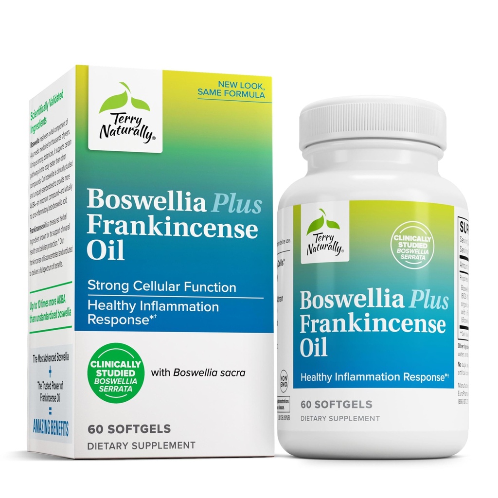 Terry Natural Boswellia Plus Frankincense Oil - Ortak Destek Hareketliliği ve Ortak Konforu Desteklemek - Boswellia & Frankincense Oil ile Hücre Sağlığı Desteklemek - 60 Softgels