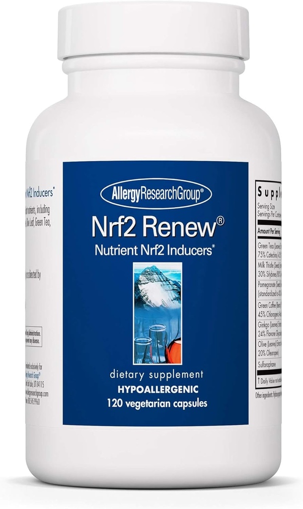 Alerji Araştırma Grubu Nrf2 Yeni Tamam - Nrf2 Activator, Pure Sulforaphane, Doğal Yeşil Çay Ekstraksiyon, Organik Vejetaryen Capsules - 120