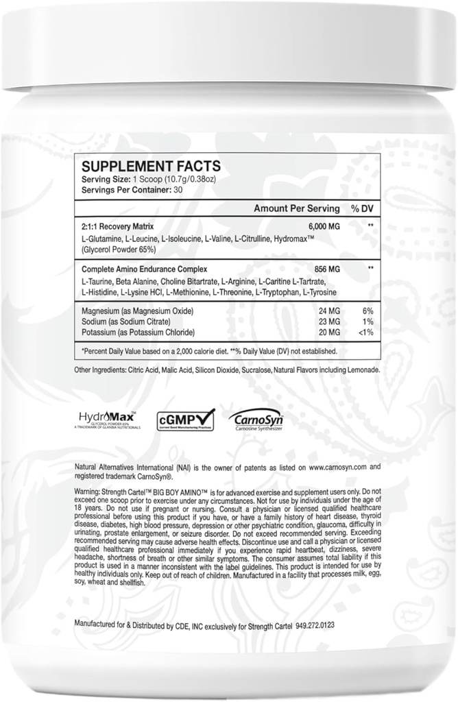 STRENGTH CARTEL Big Boy Aminos Lemon Cake, 30 Hizmet ( 1 )