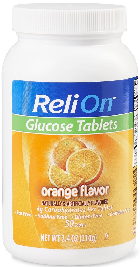 Relion Glucose Tabletleri - Orange Flavor - 50 Counts