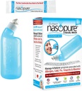 Nasopure Nasal Yıkama, Sistem Kit, “The Nicer Neti Pot” Sinus Çamaşır Kit, Comfortable Nasal Rinse 8 Oz Şişe & 20 Salt Packets (3.75 Grams Her), Nasal Congestion, Cold, Flu, Alerji, Nasal Irrigation