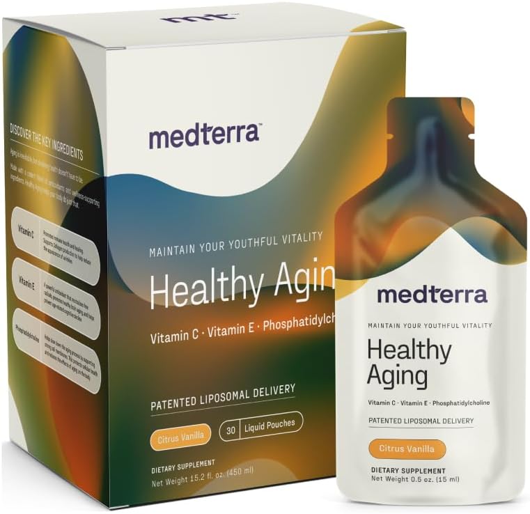 Medterra 3700 mg Liposomal Vitamin C | 3X Yüksek Apsiyon Klinik Olarak Proven | Immunity, Energy and Skin Support | Vegan, Natural Materialss | Citrus Vanilla Flavor, Liquid Pouch, 30 Hizmet