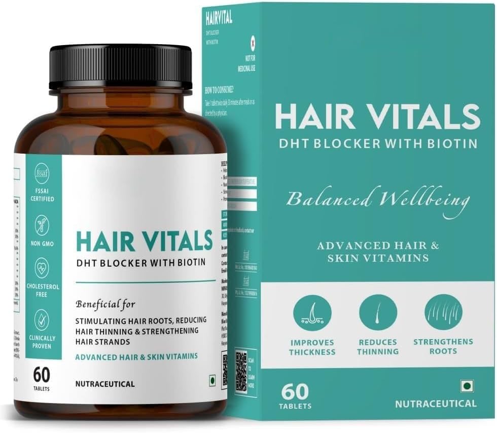 Genric Hair Vitals FB Blocker with Biotin Tablets- Saç Suppliment with Beta-Sitosterol | Saç Vitaminleri for Men & Women - 60 Tabletler