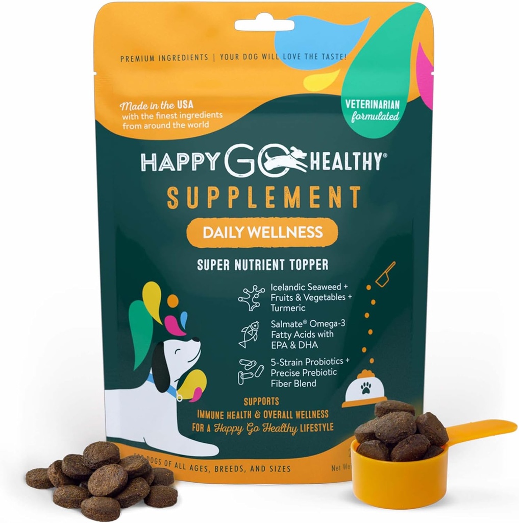 Köpekler için Günlük Wellness Supplements | Immune System Support and Digestive Gut Health for Dogs and Puppies | Tüm Doğal Malzemeler Tasty Kibble Dog Food Topper | 21 Count Pack