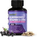 Sambucus Elderberry ile çinko & Vitamin C - 1 Immune Support Supplement, Non-GMO, 120 Vegetarian Capsules, 2 Ay Supply