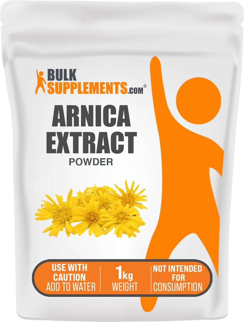 BulkSupplements.com Arnica Extract Toz - Herbal Supplement, Kuru Arnica Çiçeklerinden, Vary Per Use, 1kg (2.2 lbs) (kırda 1)