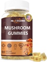Mushroom Gummies: One - Lion's Mane, Reishi, chagaCordyceps & More - Natural Focus & Energy Support- Vegan, Non-GMO-60 Gummies