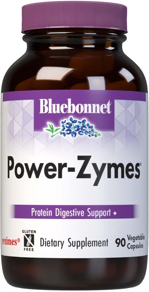 Bluebonnet Beslenme Gücü-Zymes, protein Digestive Support*, Soy-Free, Gluten-Free, Dairy-Free, 90 Sebze Kapsülleri, 90 Hizmet