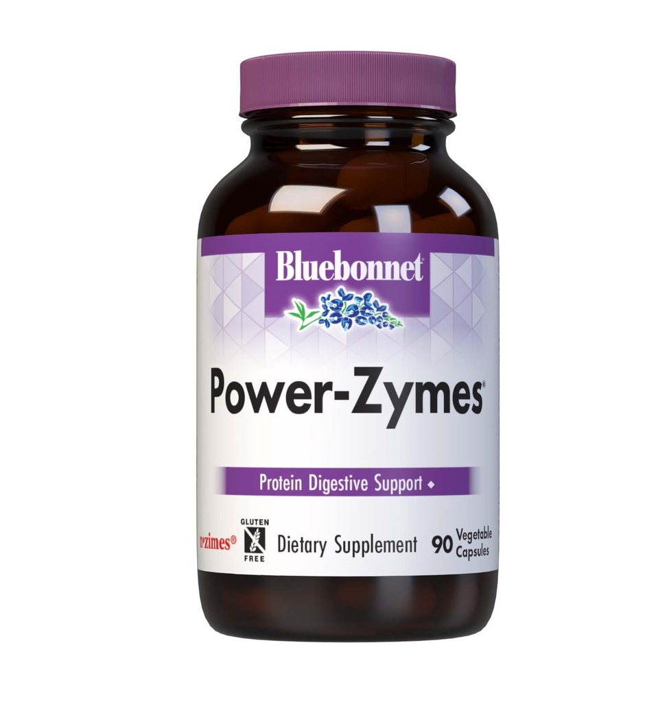 Bluebonnet Beslenme Gücü-Zymes, protein Digestive Support*, Soy-Free, Gluten-Free, Dairy-Free, 90 Sebze Kapsülleri, 90 Hizmet