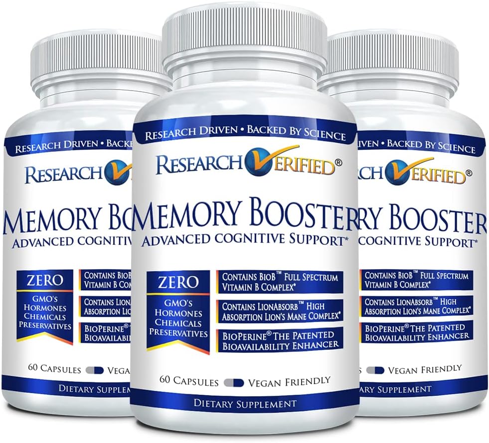 Έρευνα Επαληθευμένο Αναμνηστικό Μνήμης - Nootropic Supplement - Enhance Cognition and Memory - Lion’s Mane, Ginkgo Biloba, BioPerine - 3 Μήνες Προμήθεια - Μη ΓΤΟ - Made in The USA