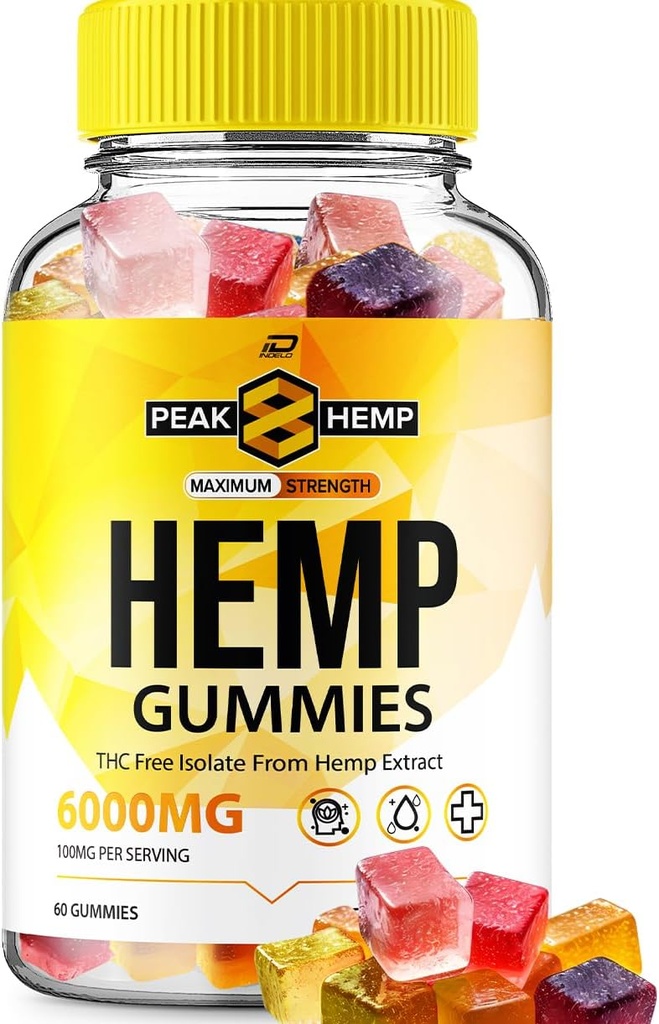 Κορυφή 8 Hemp Gummies - με το εκχύλισμα κάνναβης Peak 8 Hemp Gummies εμβοές συμπλήρωμα, την υγεία και την ευεξία Υποστήριξη, όλα τα φυσικά Peak Hemp Gummy (1 πακέτο - 60 Gummies)