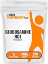 BulkSupplements.com σκόνη γλυκοζαμίνης HCl - συμπλήρωμα γλυκοζαμίνης, συμπλήρωμα κοινής υποστήριξης - Χωρίς γλουτένη, 1g ανά υπηρεσία, 250g (8,8 oz) (πακέτο του 1)