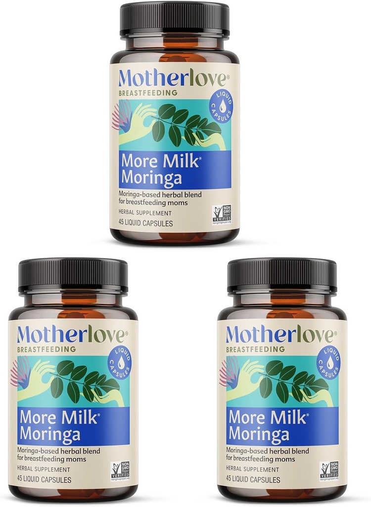 Motherlove More Milk Moringa (135 Liquid caps) Moringa-Βασισμένο συμπλήρωμα γαλακτοπαραγωγής για την υποστήριξη της προσφοράς μητρικό γάλα—Non-GMO, βιολογικά βότανα, Vegan, Kosher
