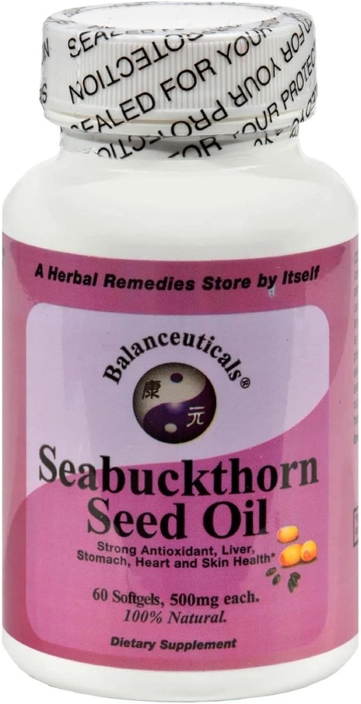 Seabuckthorn Tohum Petrol, 500 mg Diyetsel Tamam Softgels, 60-Kır Şişe