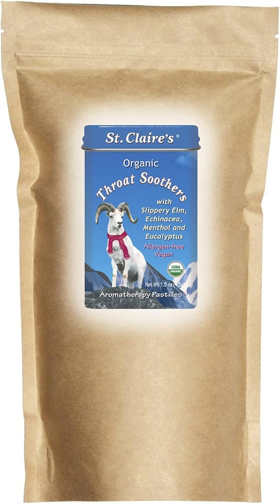 St. Claire's Organics Throat Soothers (27 Ounce Refill Bag) Gluten-Free, Vegan, GMO-Free, Plant-Based, Allergen-Free | Made in Our Allergen-Free Tesis