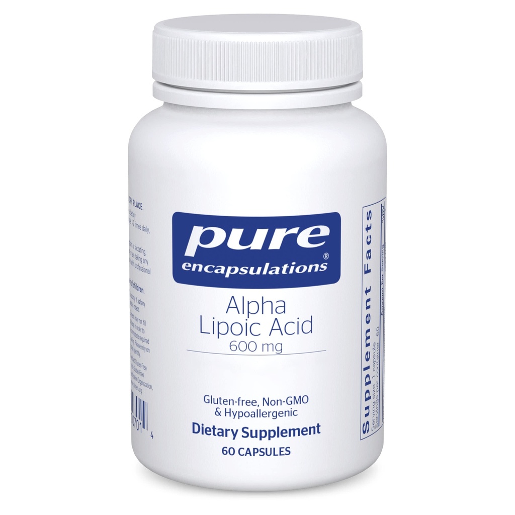 Saf Encapsulations Alpha Lipoic Acid 600 mg - ALA Supplement for Liver Support, Antioksis, Nerve Health, Cardiovascular Health & Carbohidrat Destek - Premium Alfa Lipoic Asit - 60 Capsules