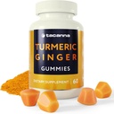 TACANNA Turmeric ve Ginger Gummies - 60 Yetişkinler ve Gençler için Kont, Apricot Flavor, Immune Support, Non-GMO & Gluten Free Supplement Supplement