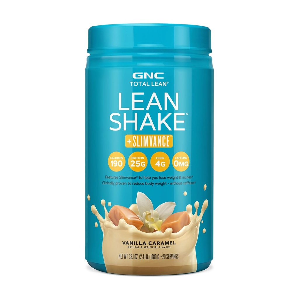 GNC Total Lean Shake + Slimvance, Caffeine Free protein Toz, Vücut Ağırlıkını Azaltıyor, Vanilla Caramel, 20 Hizmetler