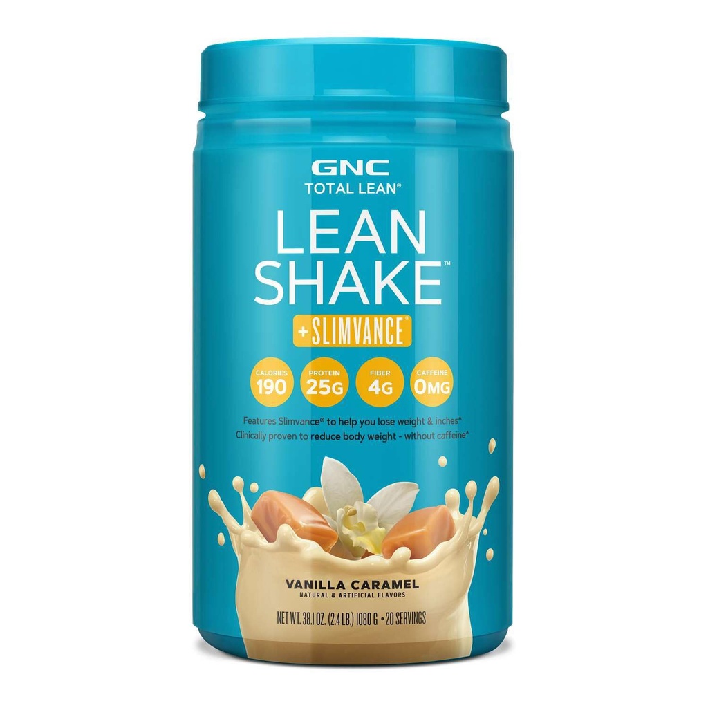 GNC Total Lean Shake + Slimvance, Caffeine Free protein Toz, Vücut Ağırlıkını Azaltıyor, Vanilla Caramel, 20 Hizmetler