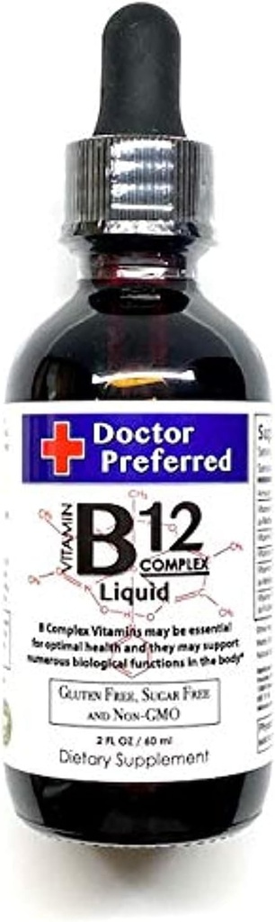 B12 Vitamin Kompleksi B2, B3, B5, B6 ve B12. 2 fl oz - 60 Gün Supply