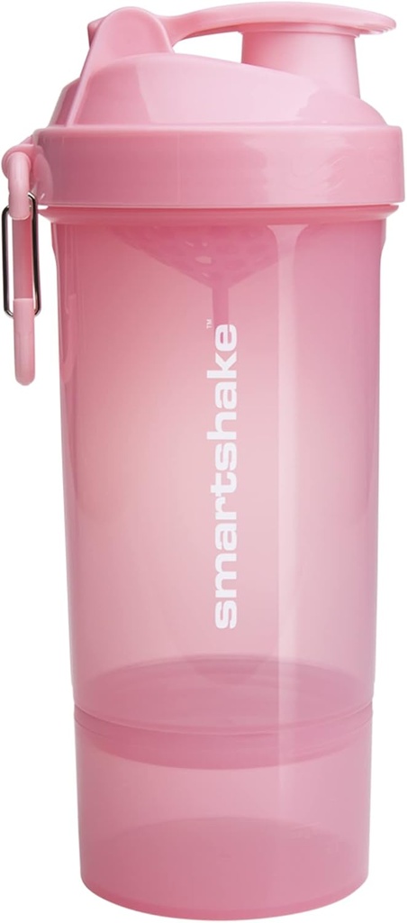 Smartshake O2GO ONE Plastik Protein Shaker Şişe 800 ml | 27 oz - Leakproof Vida-on Lid - Honda Free – Unisex - Light Pink Pink