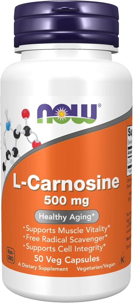 L-Carnosine 500 mg 50 VegiCaps (Pack of 2)