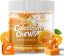 Colostrum Chews Supplement with probiyotiks for Gut Health, Bloating, Immune Support, Skin, Saç Büyüme ve Güzellik - Orange Flavor (60 Hizmet)