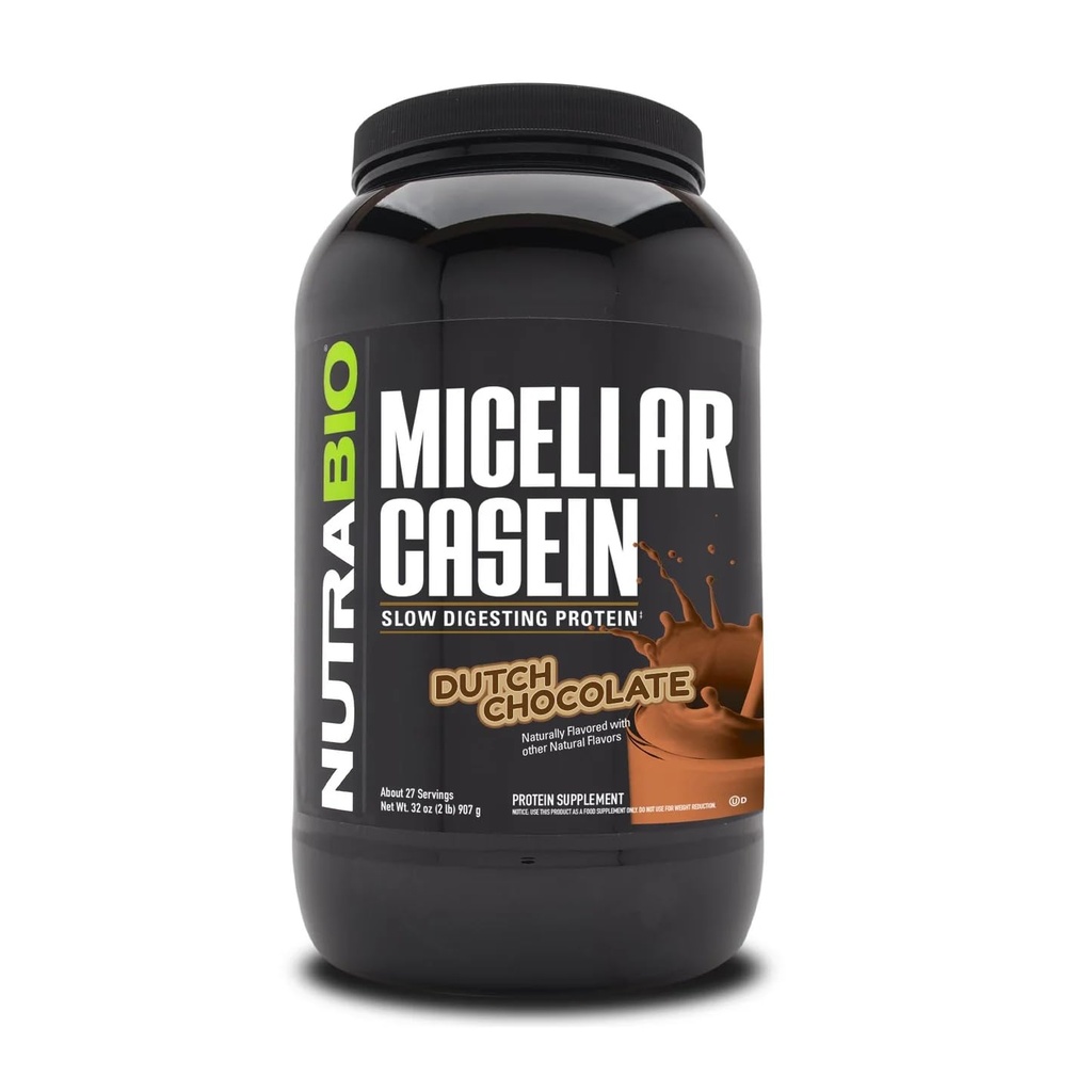 NutraBio Casein Protein Toz, Micellar Casien Toz, 25g Slow Digesting Protein, Size Tam, Gece Kas Kurtarma ve Büyüme, BCAA & EAA, Gluten Free, Soy Free, 2lb