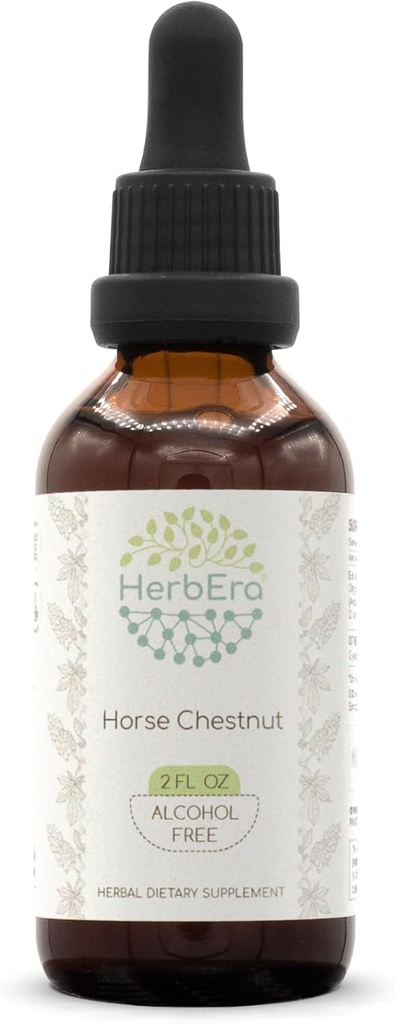 HerbEra Horse Chestnut B60 Alkol-Free Herbal Extract Tincture, Super-Concented Horse Chestnut (Aesculus hippocastanum) (2 fl oz)