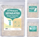 Vegan Separated Empty Capsules Size 0 (200 Count), HPMC Pill Capsules Empty for DIY Supplement Filling