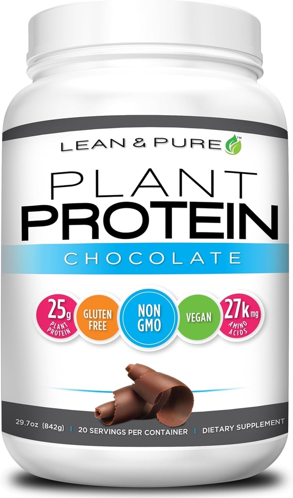 Lean & Pure Plant Protein, Protein 25g, GMO, Vegan, Gluten Free. Low Carb, 842g, Chocolate