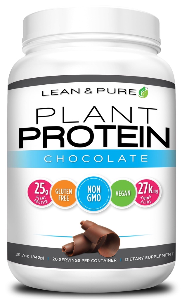 Lean & Pure Plant Protein, Protein 25g, GMO, Vegan, Gluten Free. Low Carb, 842g, Chocolate