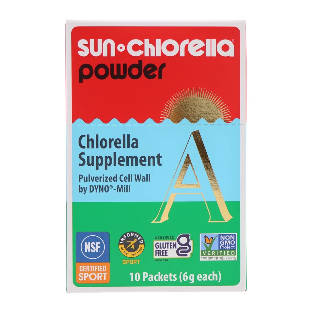 Sun Chlorella Toz Yeşil Algae Superfood Supplement Supports Whole Body Wellness Immune Defense, Gut Health & Natural Energy Boost - Chlorophyll, B12, protein - Non-GMO - 10 Hizmet