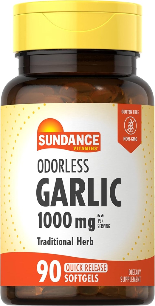Sundance Odorless Soft Softgels | 1000 mg | 90 Kont | Non-GMO ve Gluten Free Supplement Supplement