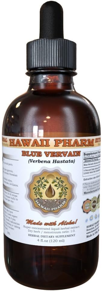 Μπλε υγρό εκχύλισμα Vervain, οργανικό μπλε Vervain (Verbena Hastata) Βάμμα 4 oz