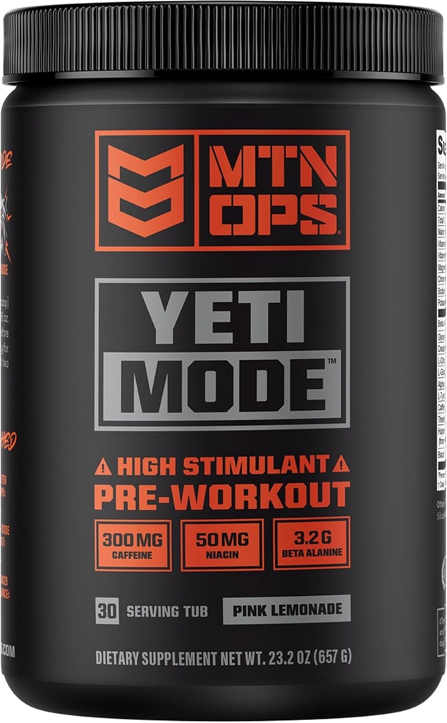 MTN OPS Amai Mode Pre-Workout Toz - 300 mg Caffeine, Kretine Monohidrat, Beta-Alanine ve 45mg Niacin - Pink Lemonade Flavor 30'da