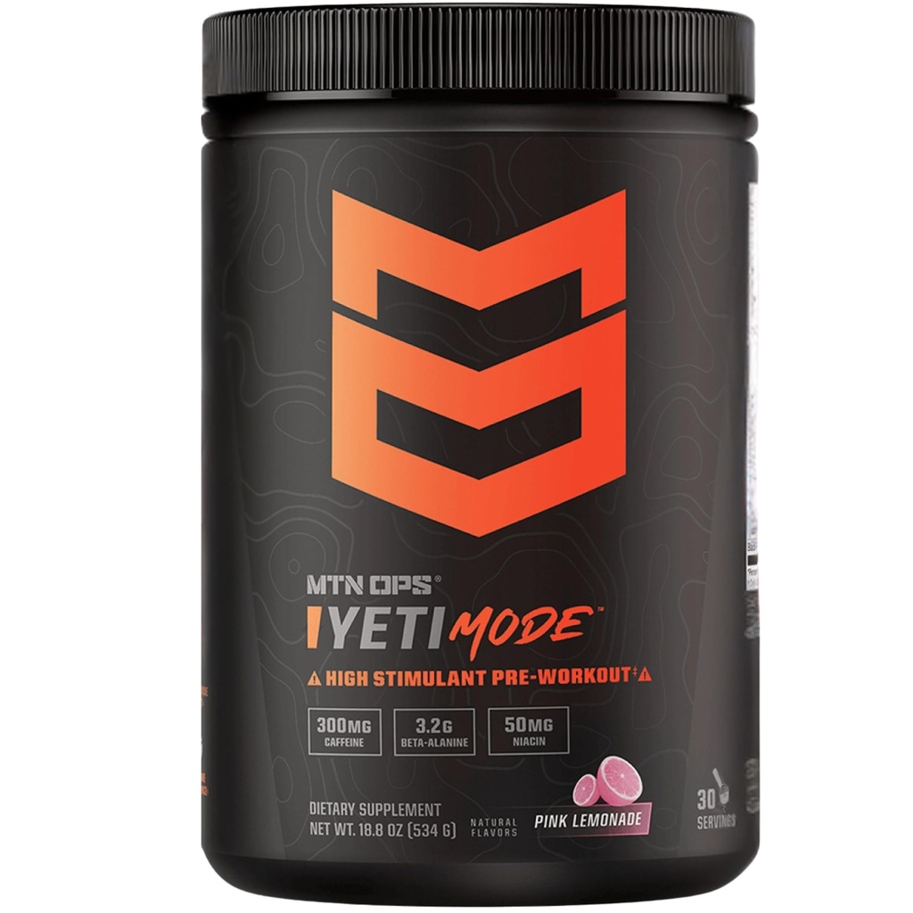 MTN OPS Amai Mode Pre-Workout Toz - 300 mg Caffeine, Kretine Monohidrat, Beta-Alanine ve 45mg Niacin - Pink Lemonade Flavor 30'da