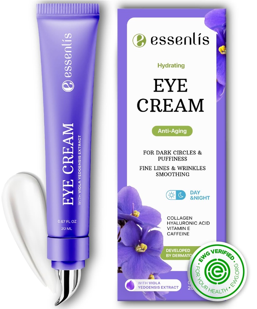 Caffeine Eye Cream for Dark Circles and Puffiness, Bag Under Eyes, Collagen Anti Aging Day and Night Doğruor for Women and Men