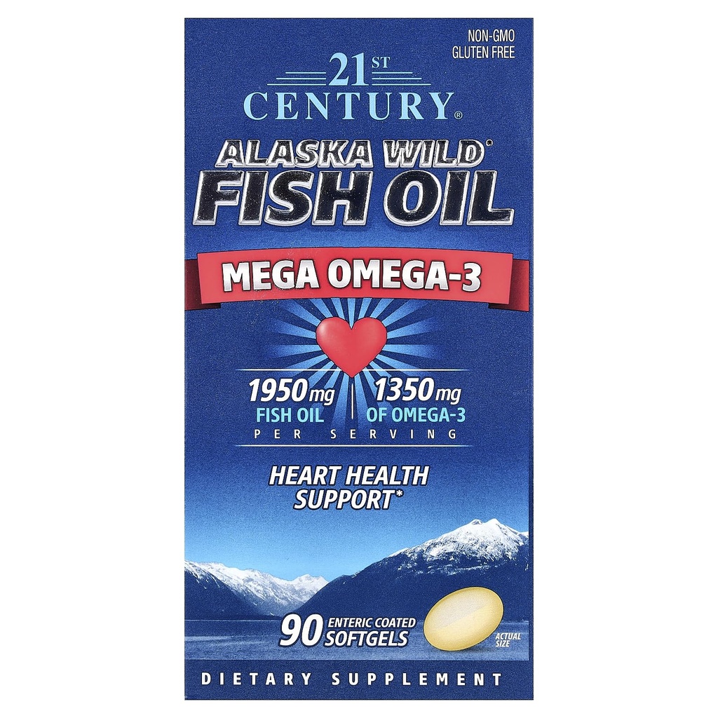 21st Century Alaska Wild Fish Oil Softgels, 90 Count